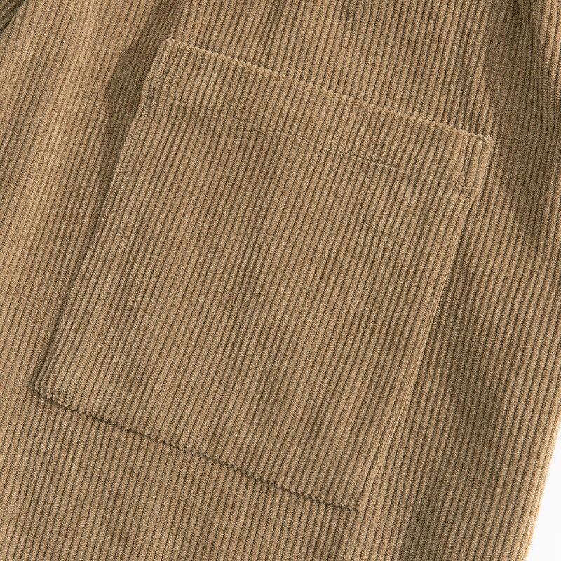Calça Masculina de Cordão Casual Solta para Outono - Estilo Hip-Hop de Luxo e Moda em Veludo Cotelê Premium - Calça da Moda com Punho
