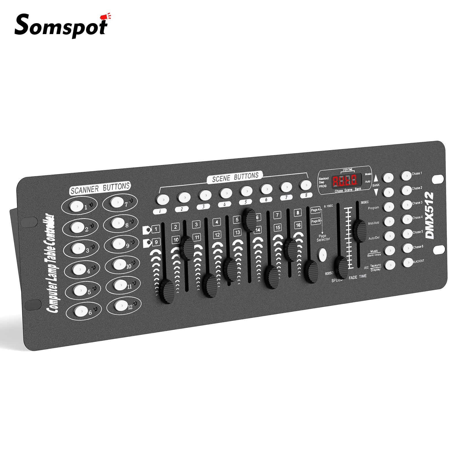 Somspot 192 DMX Controller DJ Equipment DMX 512 Grand Console Stage Lighting Controller For Par Light Moving Head Clubs Concerts