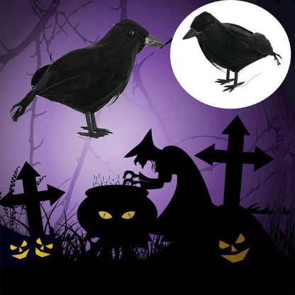 Simulação de Corvo Preto de Halloween Corvo Preto de Halloween Adereços de Corvo Simulação Pássaro Falso Festival Fantasma Decoração de Halloween Brinquedos Assustadores