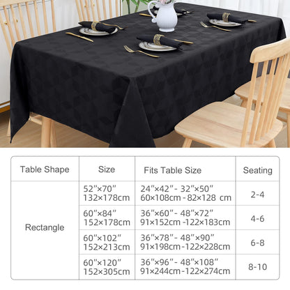 Olanly Rectangle Table Cloth For Home Jacquard Dyeing Tablecloth For Banquet Party Leaf Flower Diagram Polyester Tablecloth Grey
