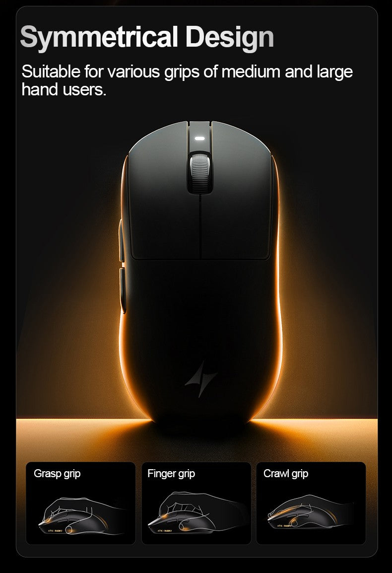 ATK Dragonfly A9 Ultra/A9 Plus Gaming Mouse Dual 8K Polling Tri Mode PAW3395/3950 Sensor Ergonomic  Esport PC Peripheral