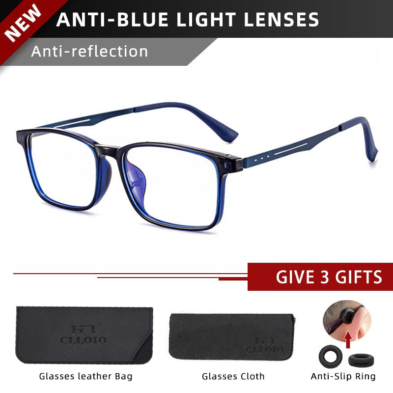 CLLOIO High Quality UltraLight Flexible Titanium Reading Glasses Anti Blue Light Myopia Glasses Prescription Progressive Eyewear