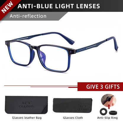 CLLOIO High Quality UltraLight Flexible Titanium Reading Glasses Anti Blue Light Myopia Glasses Prescription Progressive Eyewear