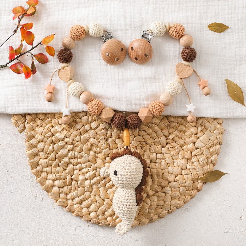 Baby Crochet Stroller Toys Wooden Hanging Ocean Stroller Teething Rattle Bell Animal Mobiles Gym Stroller Pendants Gifts Toys
