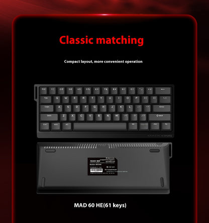 Teclado FGG Original MADLIONS Mad 60/68 HE E-sport com Switch Magnético 0.02 RT 8K HZ Com Fio RGB Hot Swap Latência 0.125ms Personalizado