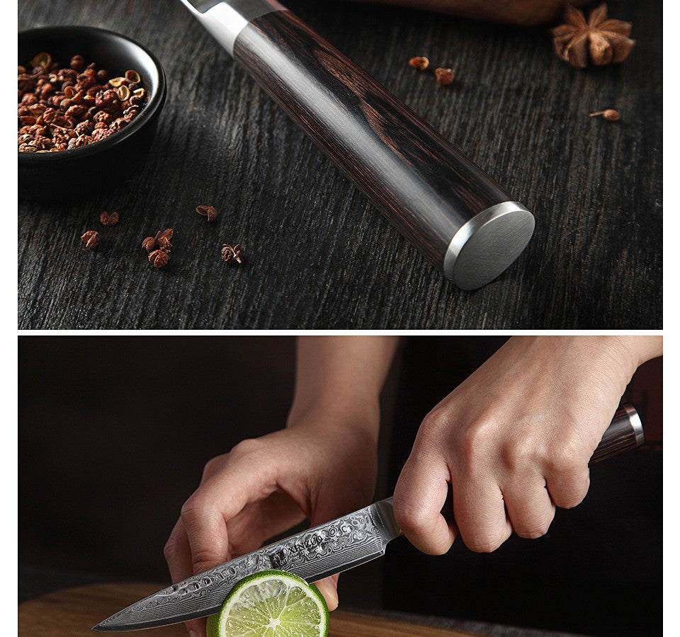 XINZUO 1-5 PCS Kitchen Knives Set VG10 Damascus Stainless Steel Sharp Chef Santoku Nakiri Slicing Paring Knife Pakkawood Handle