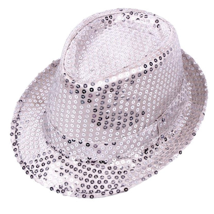 British Top Jazz Hat Bucket Hat Men Women Stage Performance Sequin Hat Shining Christmas Fedoras Party Parent Child Hat Hollween