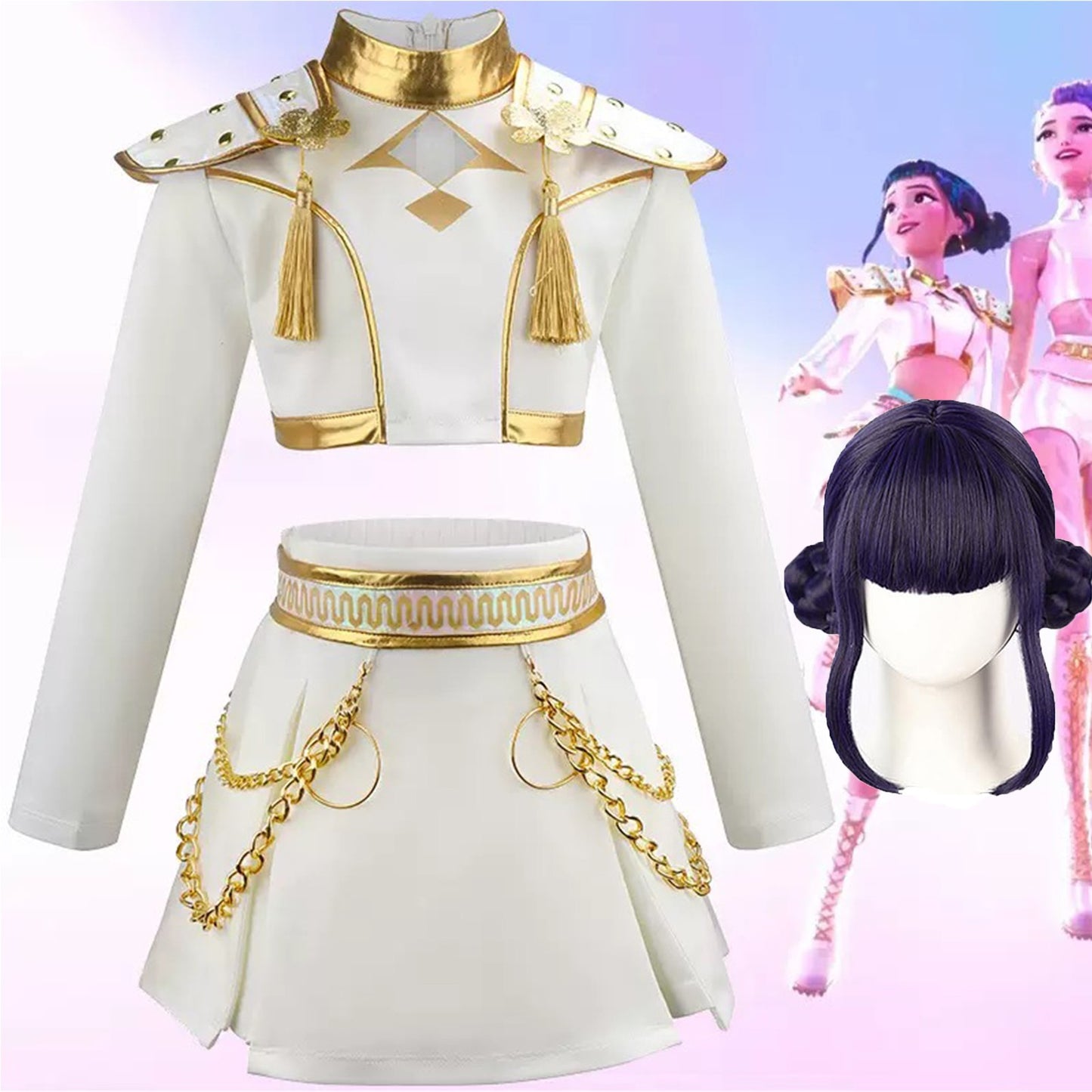 K-pop Hunters Cosplay Rumi Kpop Singer Hunt'trix Dress Up Girls Costumes k Pop Kids Party