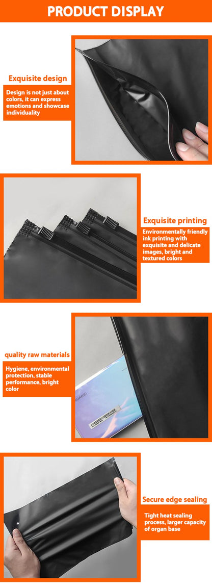 50pcs Customized Color Frosted Zipper Bags Home Travel Storage Bags Clothing Underwear Business Product Packaging Custom Logo