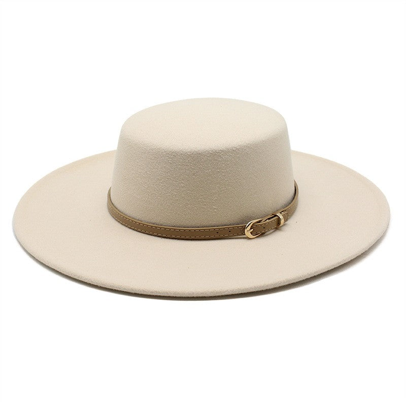 CHAPÉU FEMININO Chapéu Coco Chapéu Fedora Para Mulheres Chapéu Branco Plano Cinto De Luxo Senhoras Chapéu De Casamento Chapéus Fedora Outono Inverno ?????