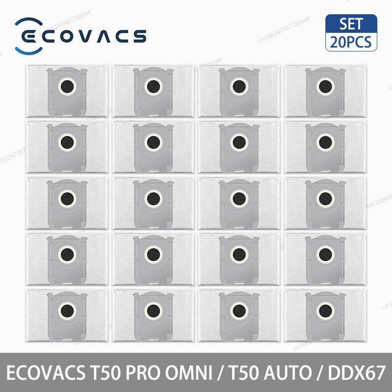 Acessórios para Aspirador Robô ECOVACS T50 PRO OMNI / T50 AUTO / DDX67 Escova Principal Escova Lateral Filtro Hepa Pano de Limpeza Saco de Pó Peças