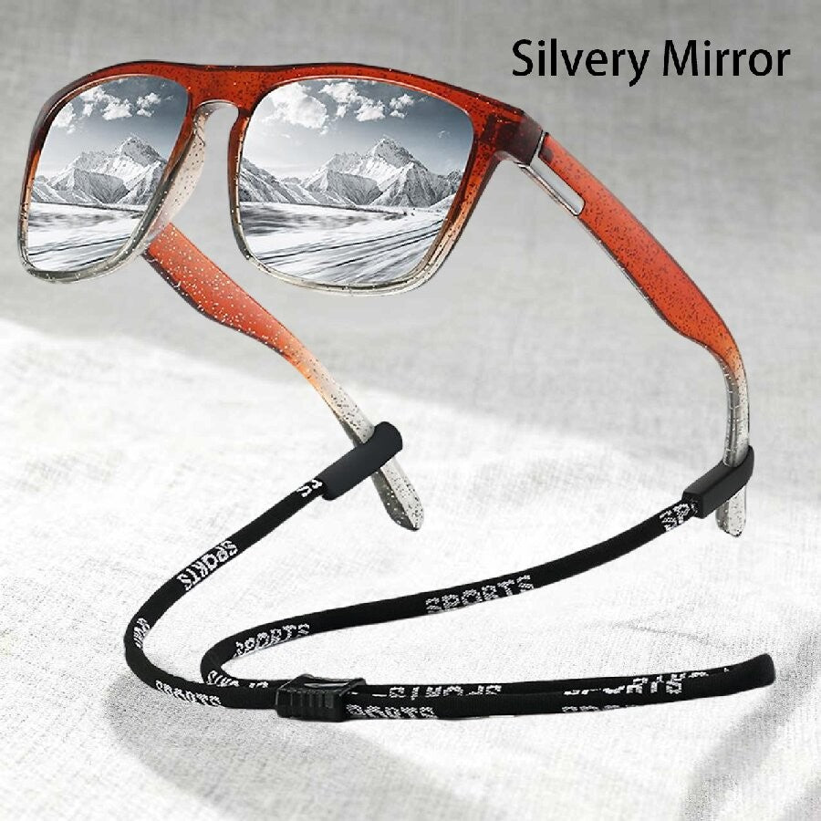 Fashion With Chain Square Sunglasses For Men Women Driving Fishing Brand Designer Sun Glasses Man UV400 Eyewear