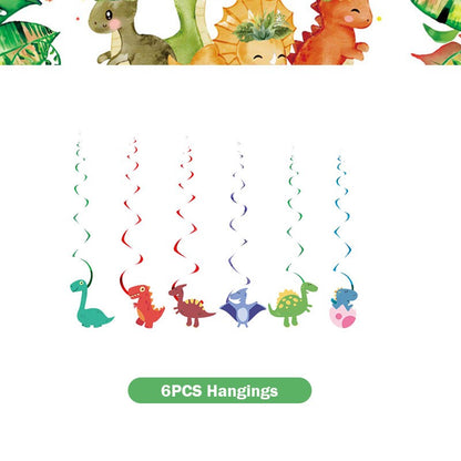 Happy Dinosaur Birthday Decoration Party Supplies Set Cup Plate Dinosaur Balloons Stickers Banner Gift Bags for Kids Boy Favors