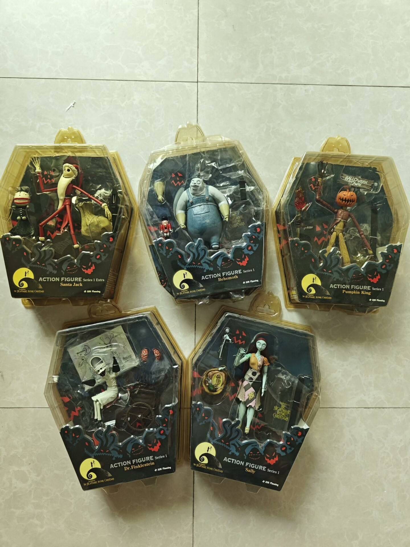 Disney Jun Planning Nightmare Before Christmas Série 1 Boneco de Ação - Jack Noel e Dr. Finklestein Presente Halloween 5 pçs