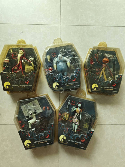 Disney Jun Planning Nightmare Before Christmas Série 1 Boneco de Ação - Jack Noel e Dr. Finklestein Presente Halloween 5 pçs
