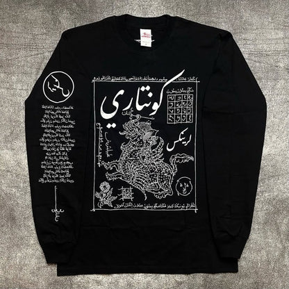 Y2K Harajuku Retro Personalized Pattern Design Casual Loose Cotton T-shirt Men Street Hip-hop Fashion Oversized Top Women