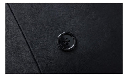 Lautaro Spring Autumn Extra Long Black Pu Leather Trench Coat for Women with Back High Slit Luxury Chic European Fashion 2024