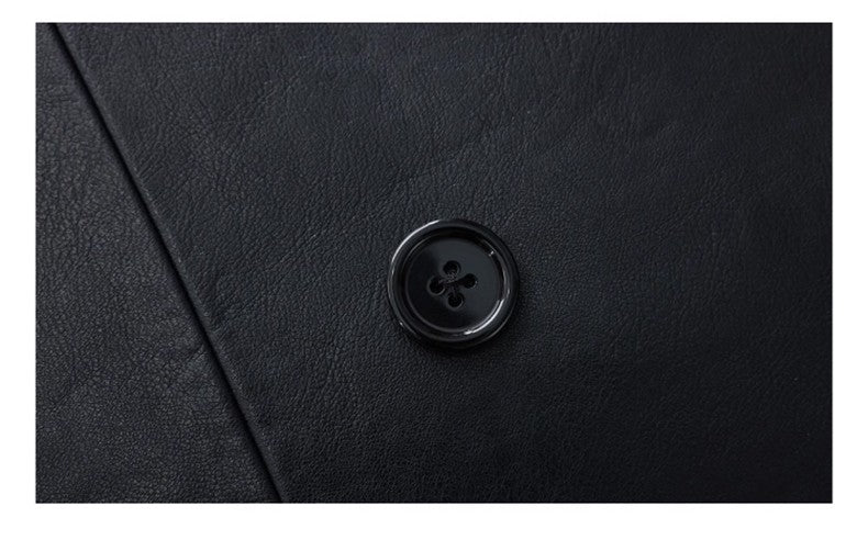 Lautaro Spring Autumn Extra Long Black Pu Leather Trench Coat for Women with Back High Slit Luxury Chic European Fashion 2024