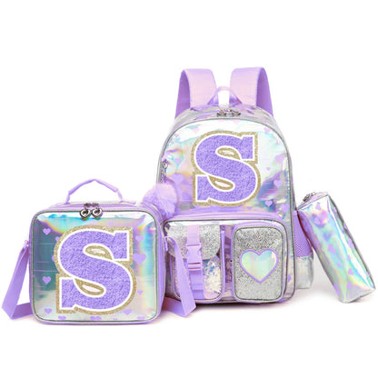 Mochila para meninas com estampa "Love" para a escola primária. De volta às aulas? O tamanho e a fonte das letras são aleatórios?