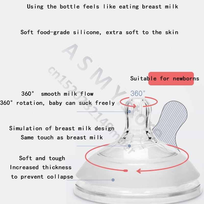 Oberni 240ml/300ml newborn PPSU baby bottle, large wide-bore easy to clean, wear a handle, baby more convenient to drink milk