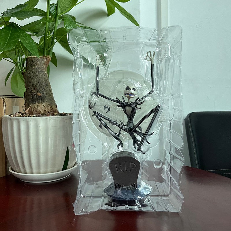 O Pesadelo Antes do Natal Jack Skellington Action Figure 12 Rostos Jack Jack Cadeira Versão Especial Modelo de Brinquedo Presente de Halloween