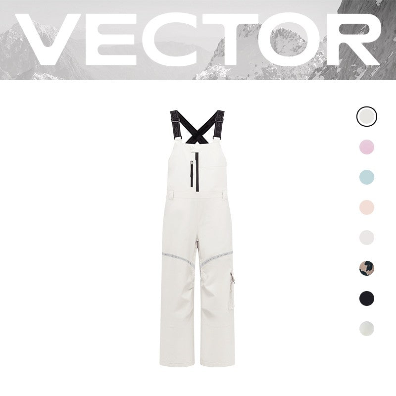 VECTOR Thick Men Women Ski Pants Straight Overalls Jumpsuit Skiing Bib Waterproof Winter Warm Windproof Outdoor Sports Snowboard