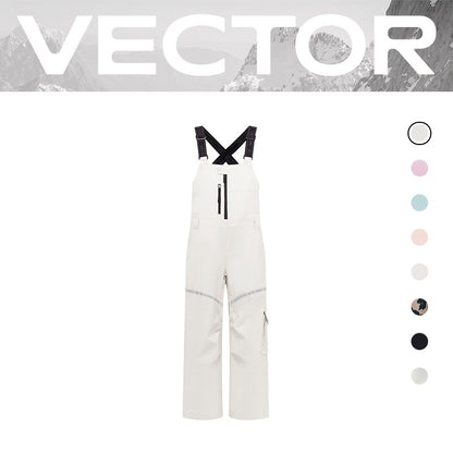 VECTOR Thick Men Women Ski Pants Straight Overalls Jumpsuit Skiing Bib Waterproof Winter Warm Windproof Outdoor Sports Snowboard