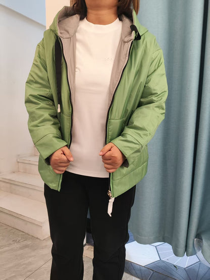 Fenggejiwo women's silk camel velvet baseball jacket casual silk jacket solid color double-sided jacket