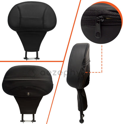 Encosto Ajustável para Piloto de Moto, Kit de Montagem Plug-In para Harley Touring CVO Electra Street Glide Road King 09-25