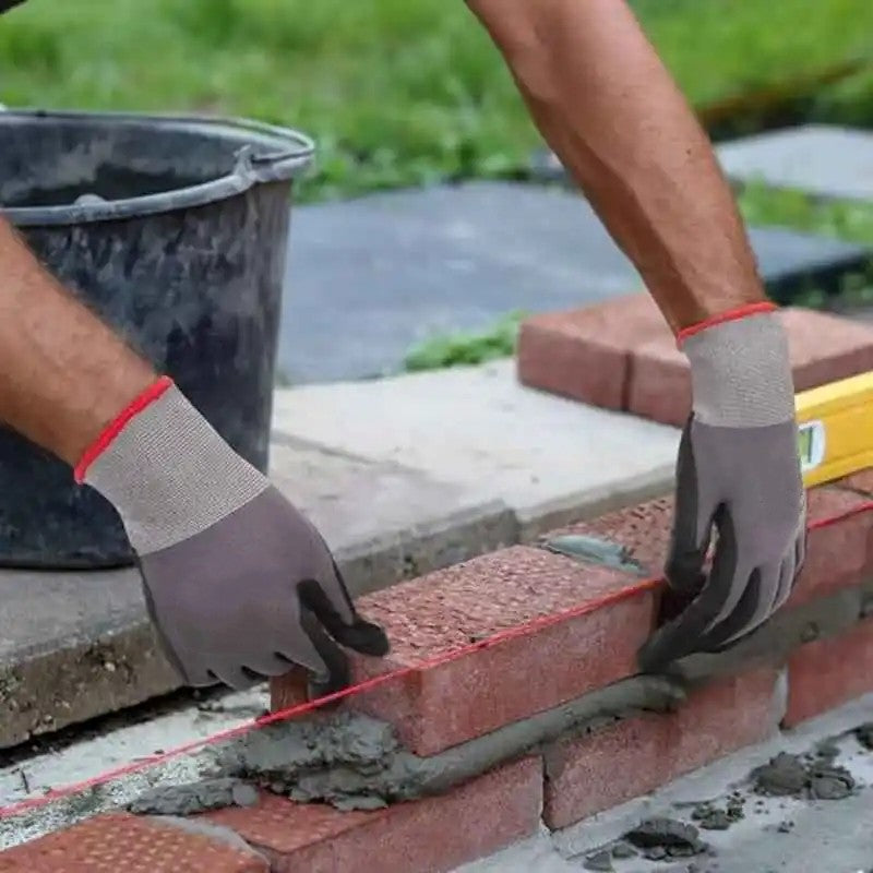 12 PARES de Luvas de Segurança para Trabalho com Revestimento de Nitrila 15G Luvas de Tricô Sem Costura com Microespuma para Homens Construção Pintura Industrial