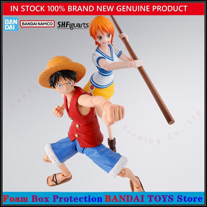 Atacado Bandai 100% Genuíno One Piece Kit Modelo Anime Figures SHF Monkey D Luffy Romance Dawn Action Figure Coleção Modelo