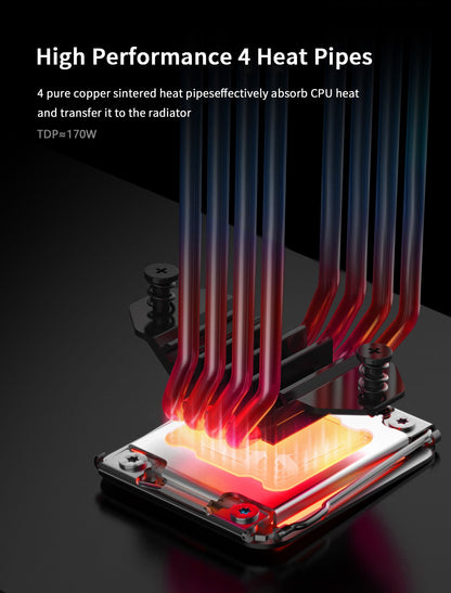 UPSIREN Walrus Assassin 90 Digital Display 4 Heatpipe CPU Cooler 92mm Cooling Fan Radiator Air Cooler  For LGA1700/1200 AM4 AM5