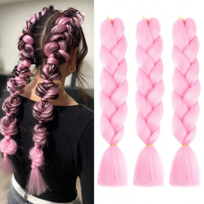 Cabelo de Trança Longo Roxo 24 Polegadas Pré-esticado Sintético para Tranças Extensões de Cabelo Roxo para Halloween Cosplay