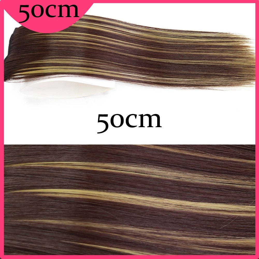MERISI HAIR Apliques de Cabelo Sintético Liso Invisível com 2 Presilhas, Aumento de Volume, Extensões de Cabelo, Cobertura Lateral Superior