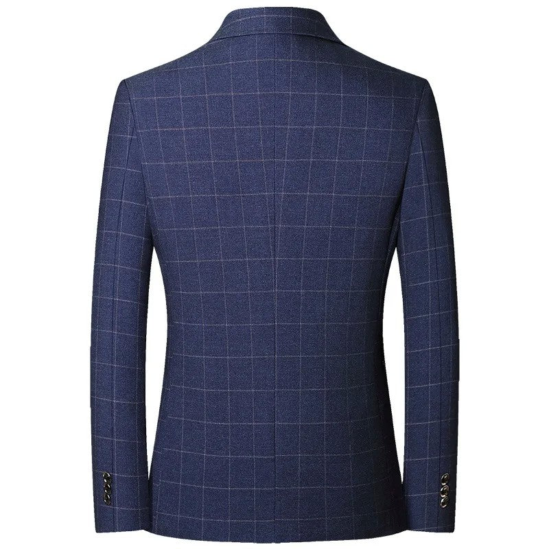 Men Plaid Blazers Jackets Formal Wear Suits Coats New Spring Autumn Male Business Casual Slim Fit Blazers Coats Men's Clothing 4