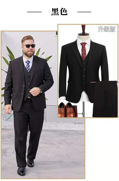 9XL Men's Korean Suit Male Jacket Dad's Business Suit For Middle-aged Formal Dress Fattened Blazer Coat Men Nightclub Black Navy