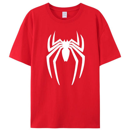 Summer Spider Men's T-Shirt Short Sleeve Sport Cartoon Hero Tops Tees Oversized Streetwear Casual T Shirts Designer Men Clothing