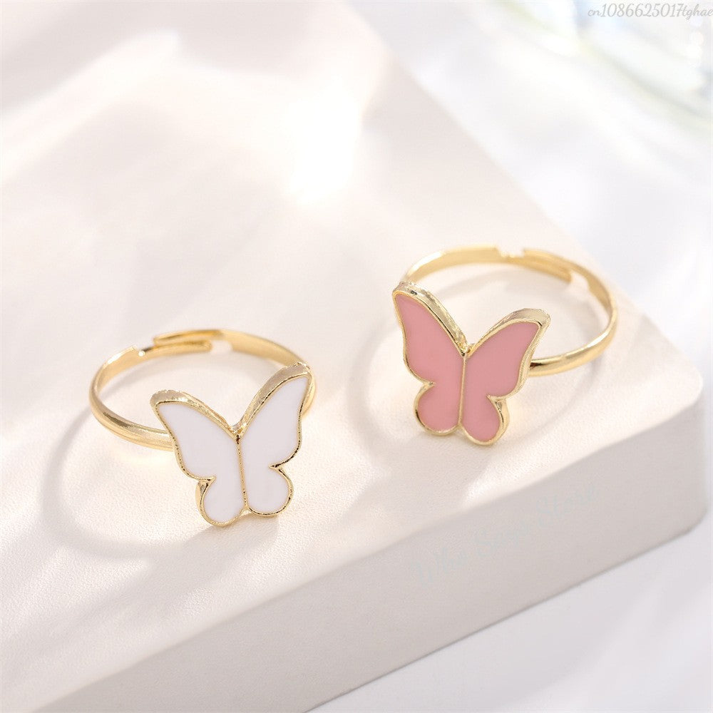 Conjuntos de Joias de Borboleta com Cristal Acrílico Romântico Pulseira Anel Colar Brinco Conjunto para Mulheres Acessórios de Vestido de Jantar de Casamento