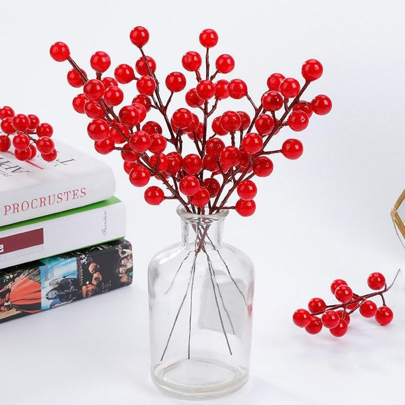 Christmas Simulation Berry Berries  Artificial Flower Fruit Cherry Plants Home Christmas Party Decoration DIY Gift