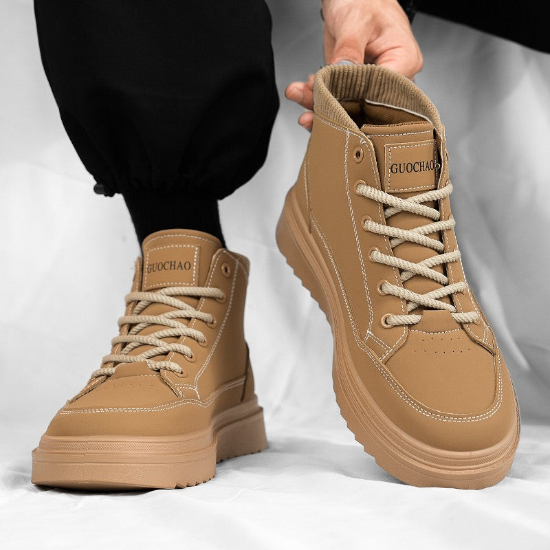 The 2025 autumn/winter new men's casual bestseller thick-soled high-top boots