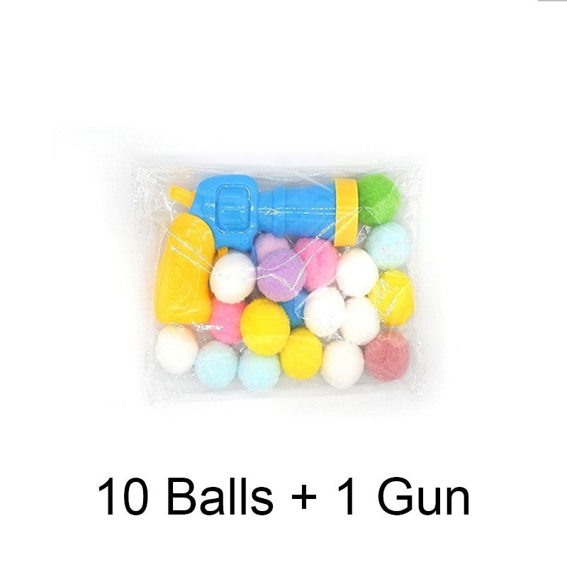 Bola de Pelúcia Atiradora de Gatos Aliviando a Depressão Brinquedo para Gatos Bola Silenciosa Mini Jogos de Armas Atiradoras de Bolas de Pelúcia Suprimentos para Animais de Estimação
