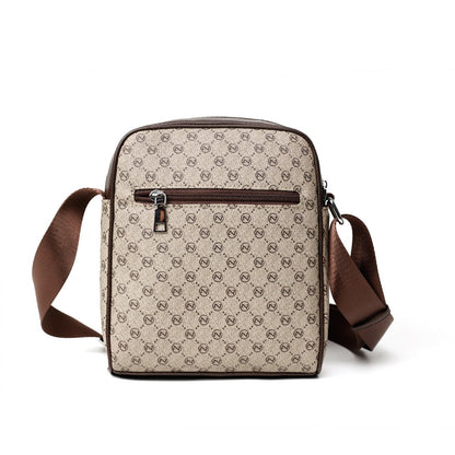 Luxury Design Men's Crossbody Bags Fashion Plaid Letter Printed Crossbody Bag Men Square Shoulder Bag Male Sling Messenger Bag