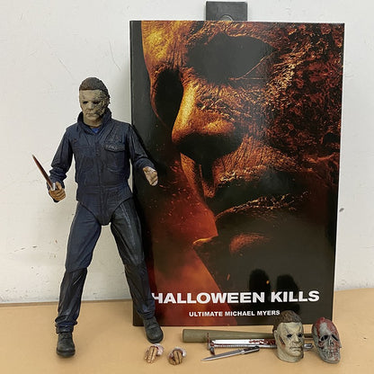 Original NECA Michael Myers Figure Ultimate Jason Voorhees Action Figure With LED Toys Christmas Halloween Horror Gift