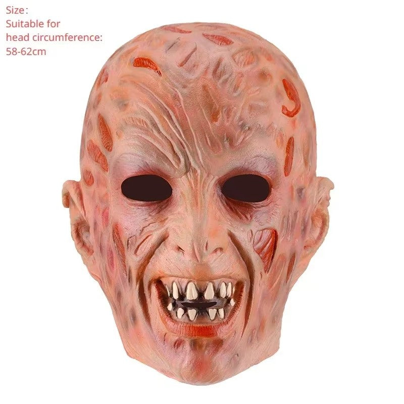 Freddy Cosplay Costume Adult Sweater Red Striped Knitting Top Coat Hat Fnaf Mask Halloween Carnival Party Costume for Men