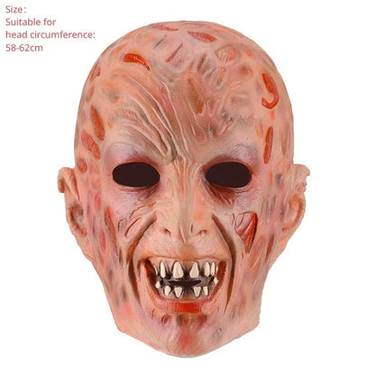 Freddy Cosplay Costume Adult Sweater Red Striped Knitting Top Coat Hat Fnaf Mask Halloween Carnival Party Costume for Men