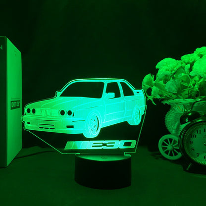 Sports Car 3d Illusion Lamp for Kids Bedroom Decor Nightlight Touch Sensor Atmosphere Birthday Gift Supercar Led Night Light