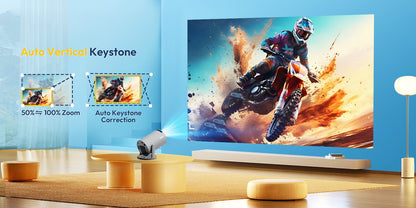XGODY Projector 4K 260 ANSI Short Throw Mini Portable Projectors Android Beamer Native 720P Dual Wifi6 BT5.4 Home Theater
