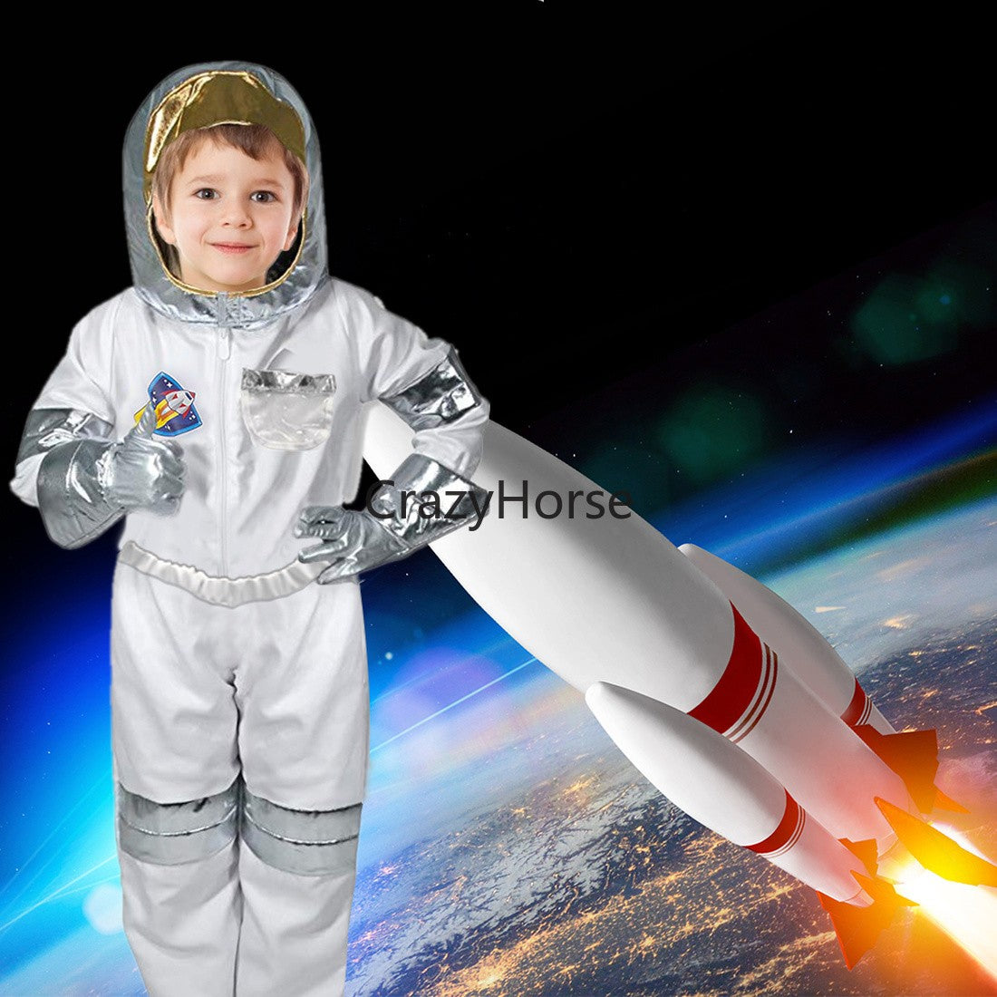 New Astronaut Boys Girls Cosplay Costume for Kids Spaceman Child Halloween Dress Up Children Rocket Jumpsuit Outfit Bodysuits