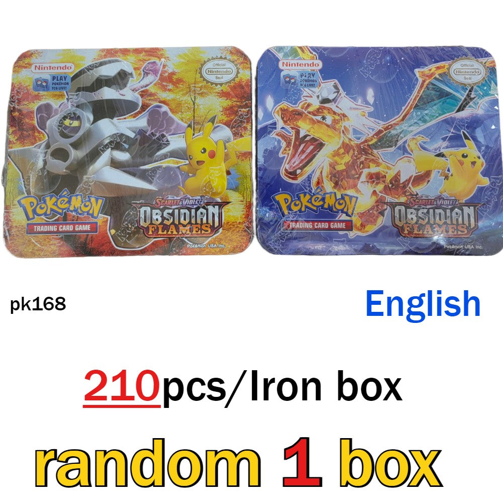 Hot 41/42/48/68/118/210 Caixa de Ferro Pok é mon Pikachu Trading Game Card PTCG Mewtwo Sylveen Série de Brinquedos Anime Battle Card