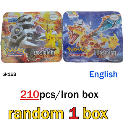 Hot 41/42/48/68/118/210 Caixa de Ferro Pok é mon Pikachu Trading Game Card PTCG Mewtwo Sylveen Série de Brinquedos Anime Battle Card